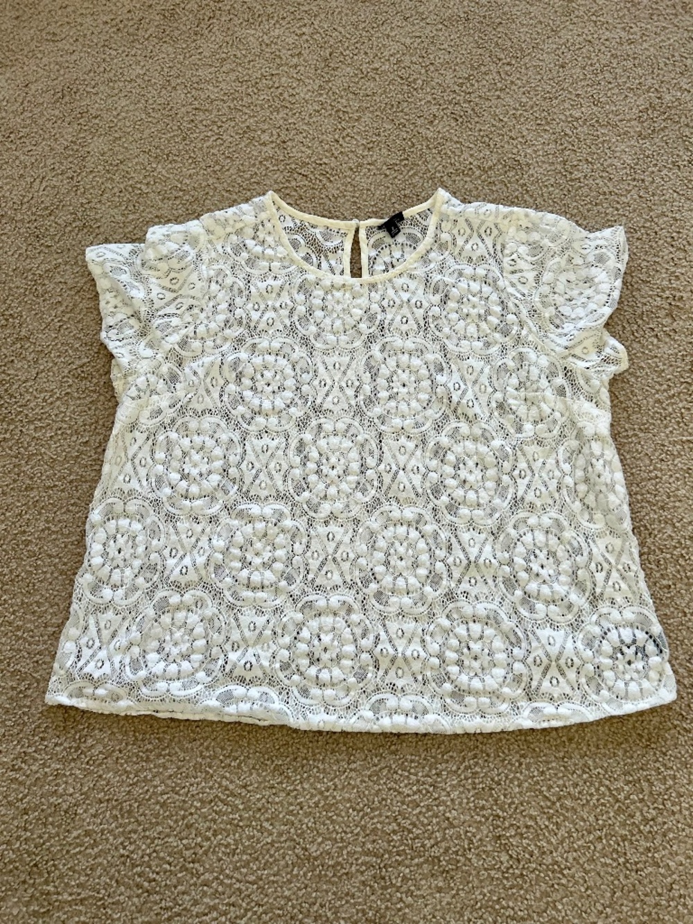 Torrid 2X Abbey Lace White Short Sleeve Coquette Top